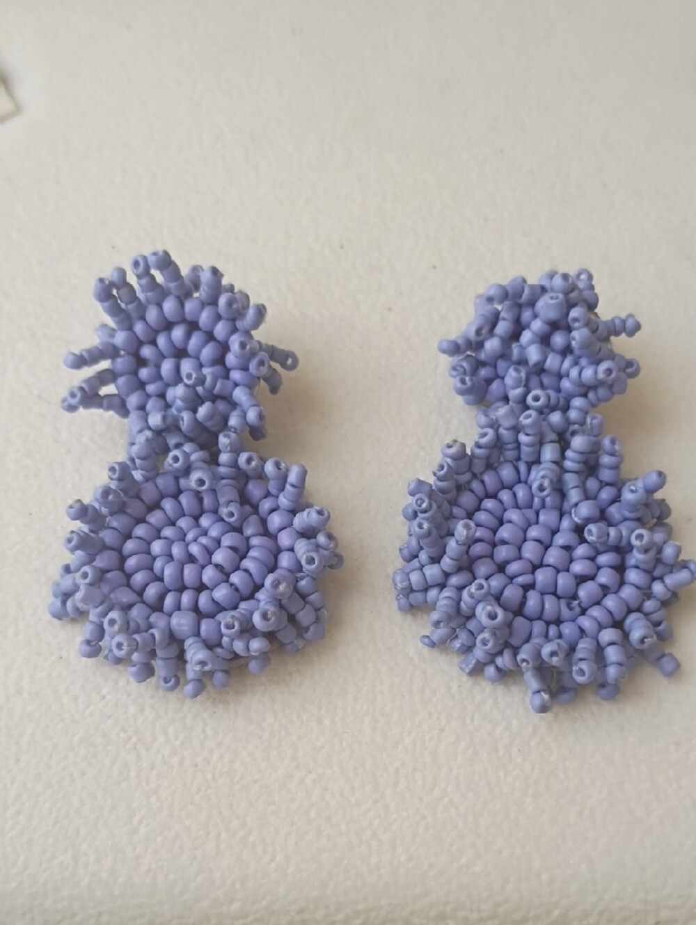 Monet Lavender Beaded Double Drop Earrings